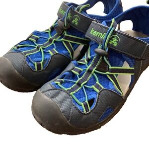 Kamik Electro Teal Water Sandal Aqua Waterproof Shoe Boys 7 Youth HK8036 EUC